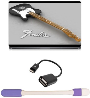 

Skin Yard Fender Guitar Laptop Skin with USB LED Light & OTG Cable - 15.6 Inch Combo Set