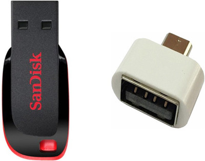 SanDisk 32 gb Cruzer Blade Pen Drive with OTG Adapter Combo Set available at flipkart for Rs.857