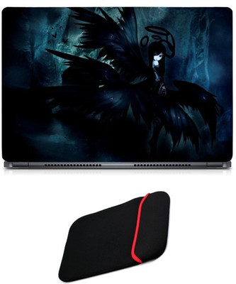 

Skin Yard Dark Anime Girl Laptop Skin/Decal with Reversible Laptop Sleeve - 15.6 Inch Combo Set