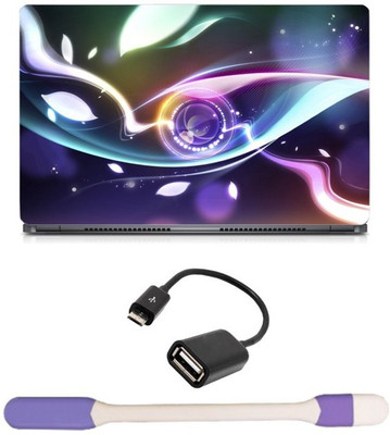 

Skin Yard Colorful Elder Scroll Abstract Laptop Skin with USB LED Light & OTG Cable - 15.6 Inch Combo Set