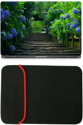 

Skin Yard Path of Flower Garden Laptop Skin/Decal with Reversible Laptop Sleeve - 15.6 Inch Combo Set