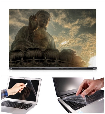 

Skin Yard Buddha Statue Clouds Laptop Skin Decal with Keyguard & Screen Protector -15.6 Inch Combo Set