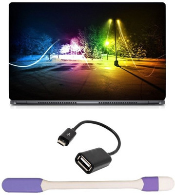 

Skin Yard Rhythm of Life Abstract Laptop Skin with USB LED Light & OTG Cable - 15.6 Inch Combo Set