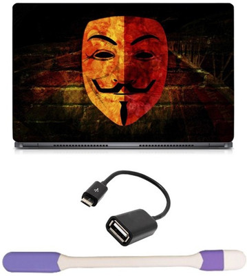

Skin Yard Wilson Mask Laptop Skin with USB LED Light & OTG Cable - 15.6 Inch Combo Set