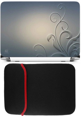 

FineArts Embossed Floral Laptop Skin with Reversible Laptop Sleeve Combo Set