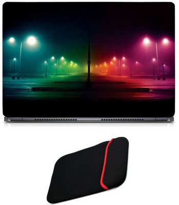 

Skin Yard Colorful Street Light Sparkle Laptop Skin/Decal with Reversible Laptop Sleeve - 15.6 Inch Combo Set