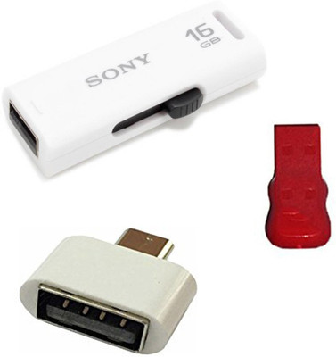 Sony 16 GB Pendrive with OTG Adapter and Card Reader Combo Set