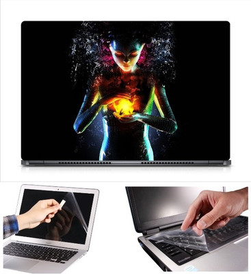 

Skin Yard Colour Splash Girl Laptop Skin Decal with Keyguard & Screen Protector -15.6 Inch Combo Set
