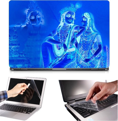 

Skin Yard 3in1 Combo- Radha Krishna Blue Laptop Skin with Screen Protector & Keyguard -15.6 Inch Combo Set