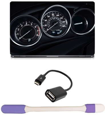 

Skin Yard Digital Meter Laptop Skin with USB LED Light & OTG Cable - 15.6 Inch Combo Set