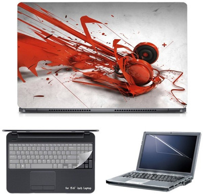 

Skin Yard Red Headphone Music Graphics Laptop Skin with Screen Protector & Keyboard Skin -15.6 Inch Combo Set