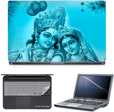 

Skin Yard 3in1 Combo- Radha Krishna Blueish Laptop Skin with Screen Protector & Keyguard -15.6 Inch Combo Set