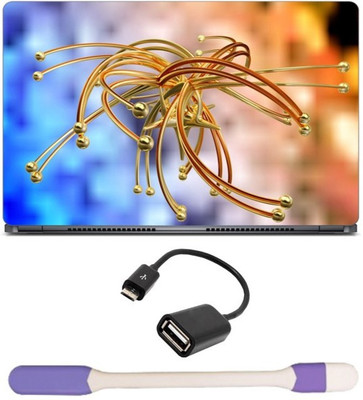 

Skin Yard Weird 3D Abstract Laptop Skin -14.1 Inch with USB LED Light & OTG Cable (Assorted) Combo Set