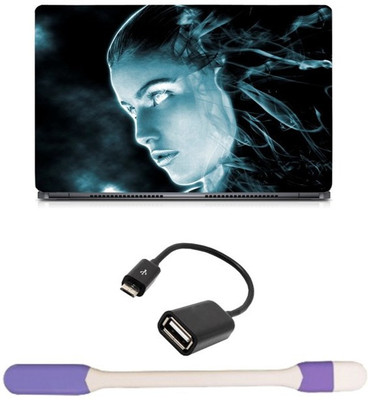 

Skin Yard 3D Girl Ghost Face Laptop Skin with USB LED Light & OTG Cable - 15.6 Inch Combo Set