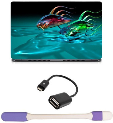 

Skin Yard 3D Fish Facebook Cover Laptop Skin with USB LED Light & OTG Cable - 15.6 Inch Combo Set