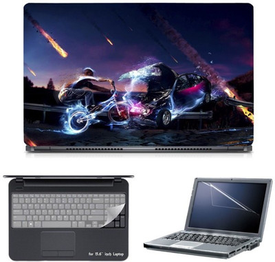 

Skin Yard Electra Cycle Car Abstract Laptop Skin with Screen Protector & Keyboard Skin -15.6 Inch Combo Set