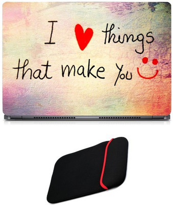

Skin Yard I Luv Things That Make U Sparkle Laptop Skin/Decal with Reversible Laptop Sleeve - 15.6 Inch Combo Set