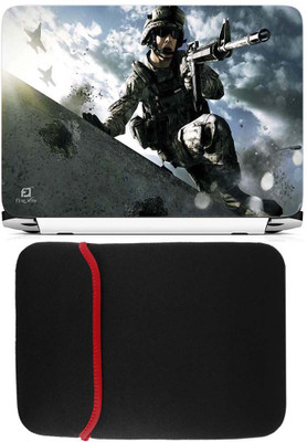 

FineArts Soldier With Sniper Laptop Skin with Reversible Laptop Sleeve Combo Set