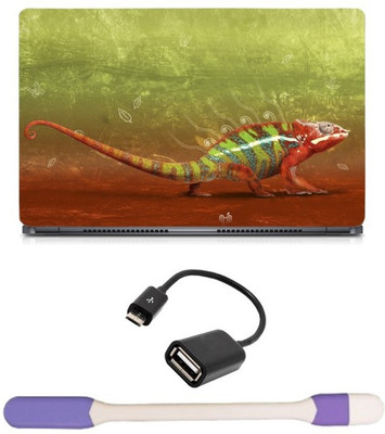 

Skin Yard Colorful Creature Girgit Laptop Skin with USB LED Light & OTG Cable - 15.6 Inch Combo Set