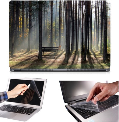 

Skin Yard 3in1 Combo- Sun Rays in Forest Laptop Skin with Screen Protector & Keyguard -15.6 Inch Combo Set