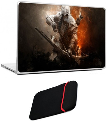 

Skin Yard Fighter with Bow & Arrow Laptop Skin/Decal with Reversible Laptop Sleeve - 15.6 Inch Combo Set