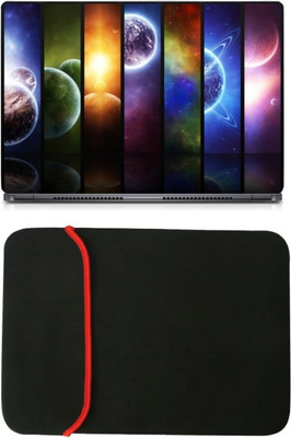 

Skin Yard Rainbow Planet Universe Laptop Skin/Decal with Reversible Laptop Sleeve - 15.6 Inch Combo Set