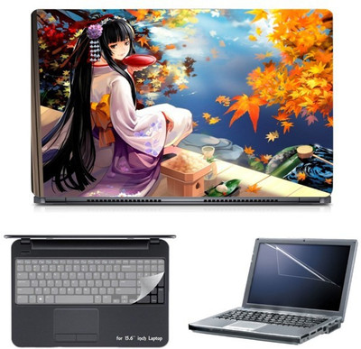 

Skin Yard Geisha Anime Girl Laptop Skin with Screen Protector & Keyguard -15.6 Inch Combo Set