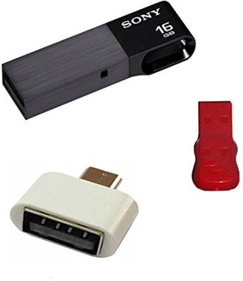 

Sony 16 GB metal Pendrive with OTG adapter and Card reader Combo Set