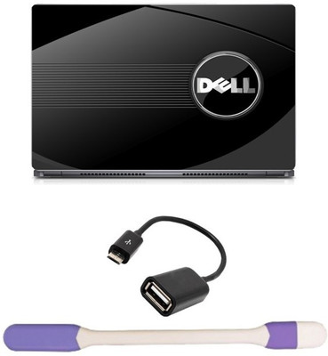 Skin Yard Dell Background Laptop Skin with USB LED Light & OTG Cable - 15.6 Inch Combo Set