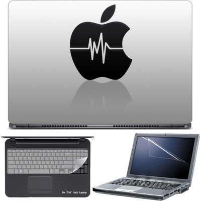 

Skin Yard Heart Beat in Apple Logo Laptop Skin with Screen Protector & Keyboard Skin -15.6 Inch Combo Set