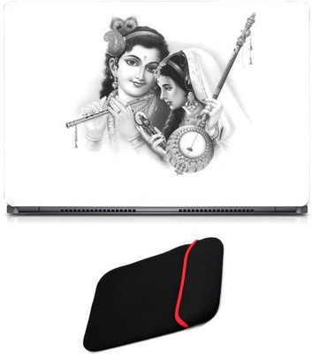

Skin Yard Radha & Meera Laptop Skin/Decal with Reversible Laptop Sleeve - 14.1 Inch Combo Set