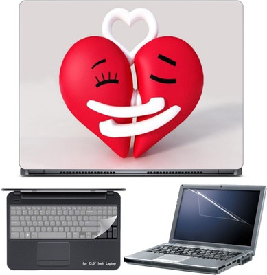 

Skin Yard Valentines Key Chain Kissing Couple Laptop Skin with Screen Protector & Keyboard Skin -15.6 Inch Combo Set