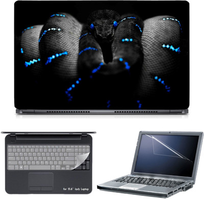 

Skin Yard 3in1 Combo- Blue Sparkle Snake Laptop Skin with Screen Protector & Keyguard -15.6 Inch Combo Set