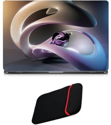 

Skin Yard Surreal Shapes Laptop Skin/Decal with Reversible Laptop Sleeve - 14.1 Inch Combo Set