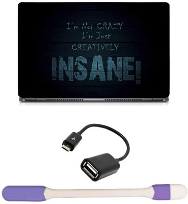

Skin Yard Creatively Insane Sparkle Laptop Skin with USB LED Light & OTG Cable - 15.6 Inch Combo Set