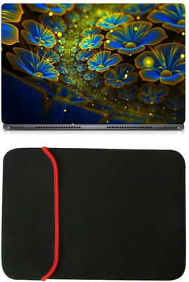 

Skin Yard Big Glowing Flower Laptop Skin/Decal with Reversible Laptop Sleeve - 15.6 Inch Combo Set
