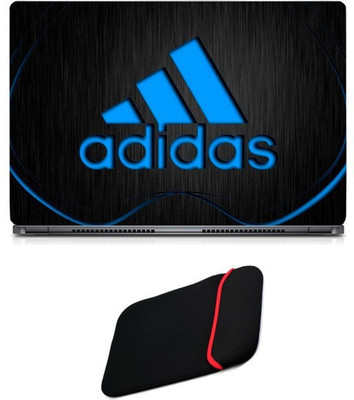 

Skin Yard Blue Adidas Logo Laptop Skin/Decal with Reversible Laptop Sleeve - 15.6 Inch Combo Set