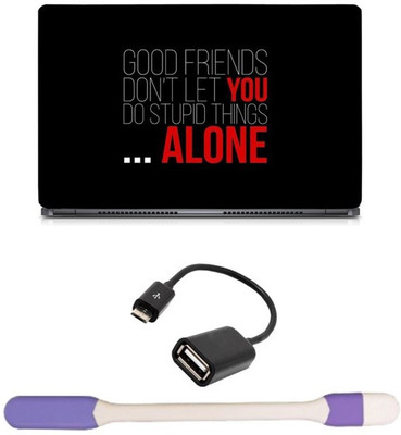 

Skin Yard Good Friends Don't Alone Sparkle Laptop Skin with USB LED Light & OTG Cable - 15.6 Inch Combo Set