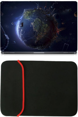 

Skin Yard Blue Planet Earth Laptop Skin/Decal with Reversible Laptop Sleeve - 15.6 Inch Combo Set