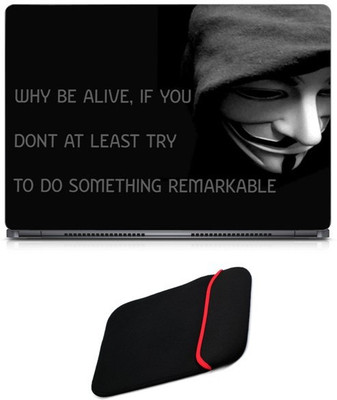 Skin Yard Why We Alive Sparkle Laptop Skin/Decal with Reversible Laptop Sleeve - 15.6 Inch Combo Set