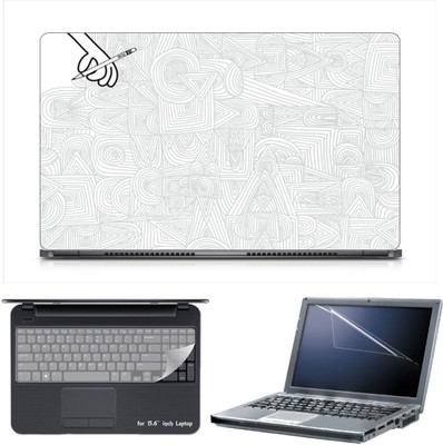 

Skin Yard Hand Drawing Abstract Laptop Skin Decal with Keyguard & Screen Protector -15.6 Inch Combo Set