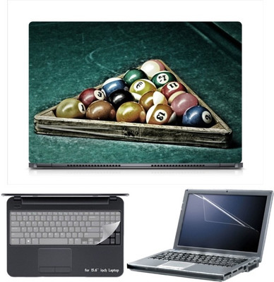 

Skin Yard Sparkle Billiards Pool Game Laptop Skin with Screen Protector & Keyboard Skin -15.6 Inch Combo Set