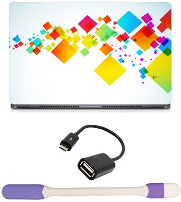 

Skin Yard Digital Parallelogram Rangoli Laptop Skin with USB LED Light & OTG Cable - 15.6 Inch Combo Set