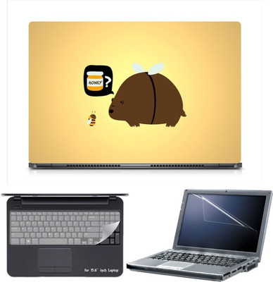 

Skin Yard Sparkle Bear Bee Honey Laptop Skin with Screen Protector & Keyboard Skin -15.6 Inch Combo Set