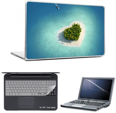 

Skin Yard Heart Shape Island Laptop Skins with Laptop Screen Guard & Laptop Keyguard -15.6 Inch Combo Set