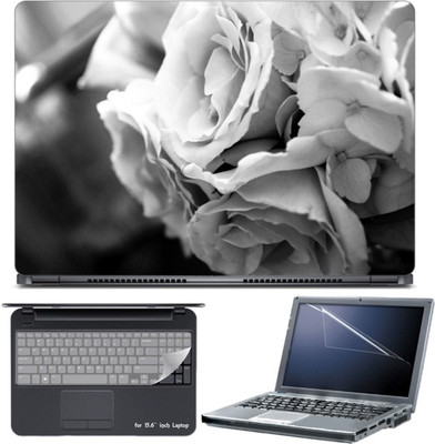 

Skin Yard Balck & White Couple Flower Laptop Skin with Screen Protector & Keyboard Skin -15.6 Inch Combo Set