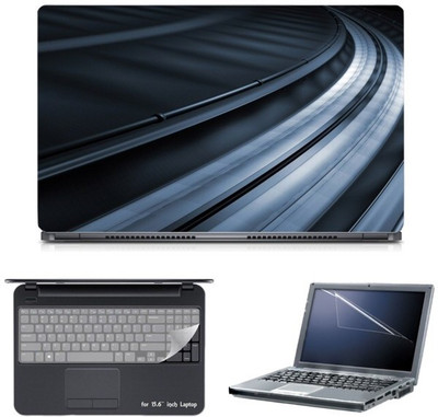 

Skin Yard 3D Neon Black Wallpaper Laptop Skin with Screen Protector & Keyboard Skin -15.6 Inch Combo Set