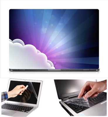

Skin Yard Cloud Rays Laptop Skin Decal with Keyguard & Screen Protector -15.6 Inch Combo Set