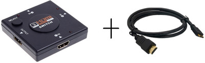 

Terabyte Combo of 3 input HDMI switch splitter and 1.5 meter HDMI Cable Combo Set
