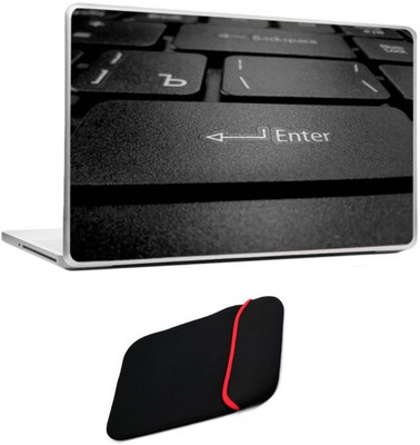 

Skin Yard KeyBoard Enter Laptop Skin/Decals with Reversible Laptop Sleeve - 14.1 Inch Combo Set